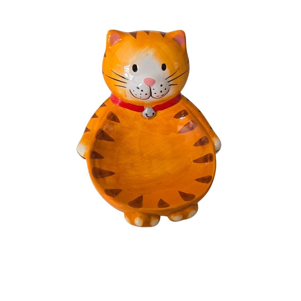 Tabby Cat Dish Boston Warehouse Trinket Jewelry Holder Bowl